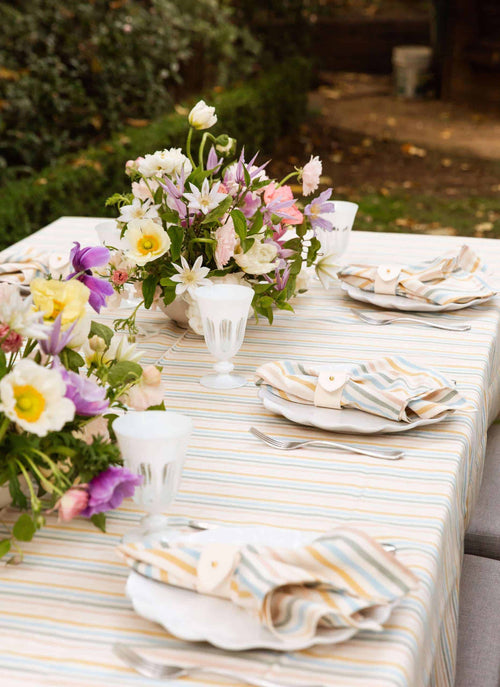 MULTI STRIPE - Spring Pastel Tablecloth