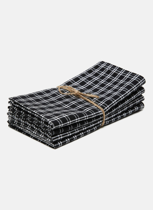 HARRISON PLAID Black Napkins