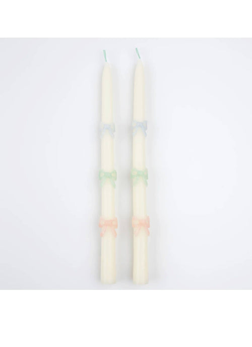 Multi Pastel Bow Taper Candles