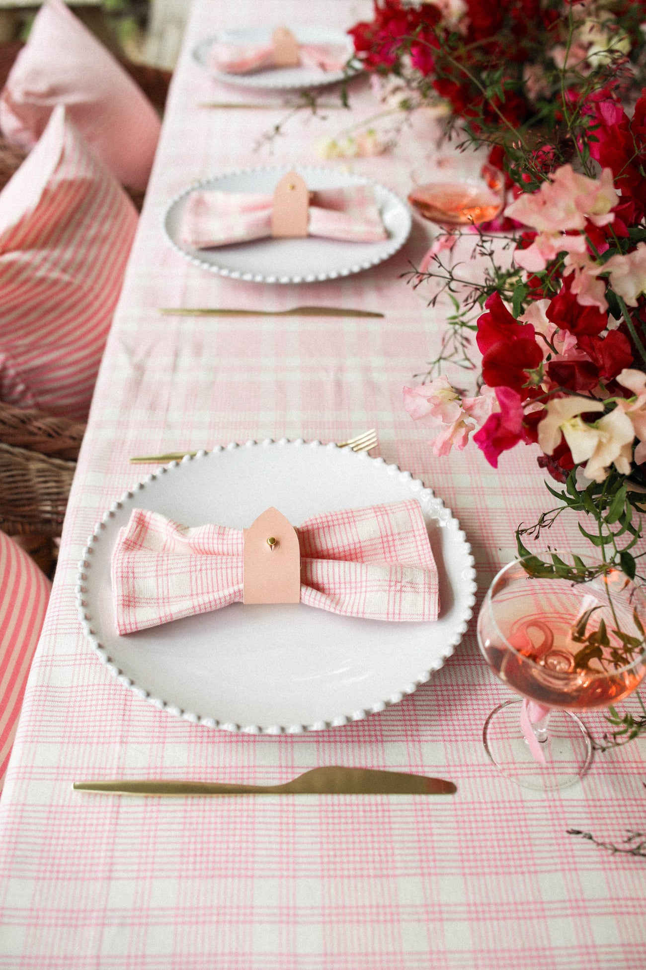 MARIANNE PLAID -  Peony Napkins