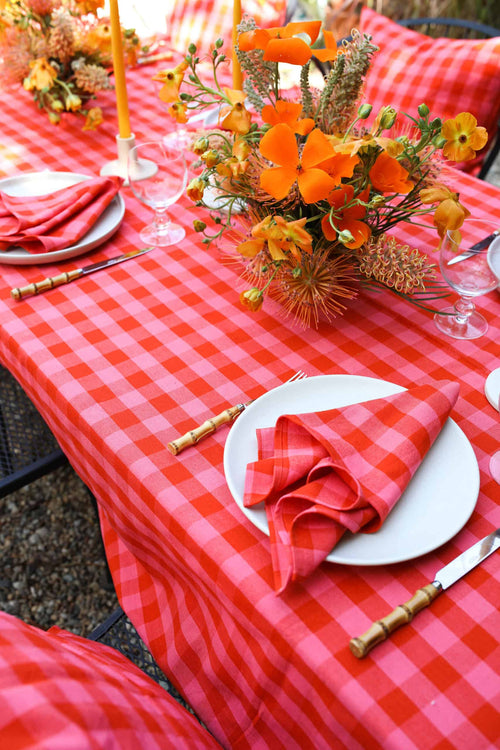 GINGHAM - Guava Tablecloth