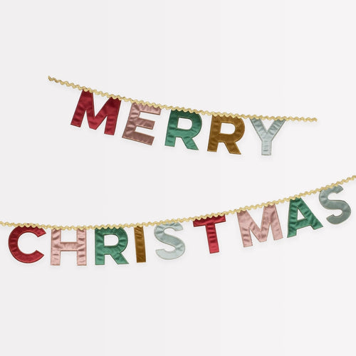 Meri Meri Merry Christmas Velvet Pennant Garland