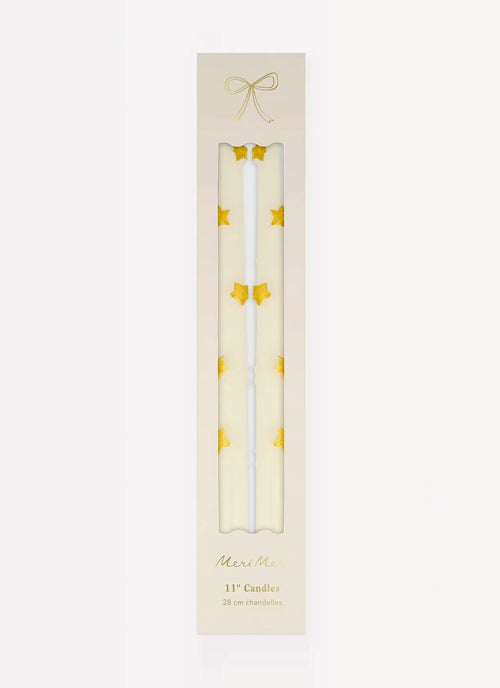 Gold Star Taper Candles