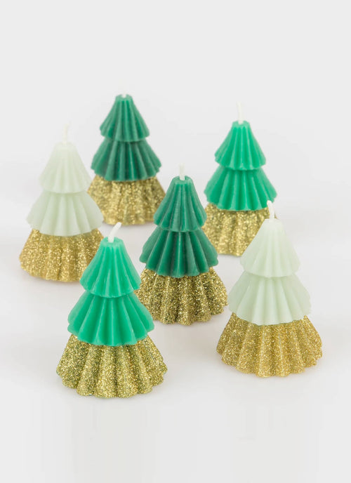 Green Mini Tree Candles