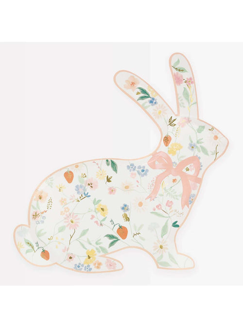 Elegant Floral Bunny Shaped Plates