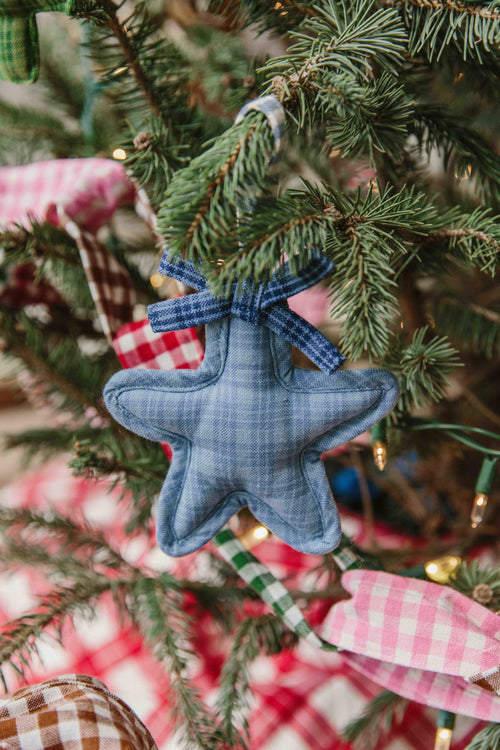 KATHERINE PLAID - Blue Star Ornament