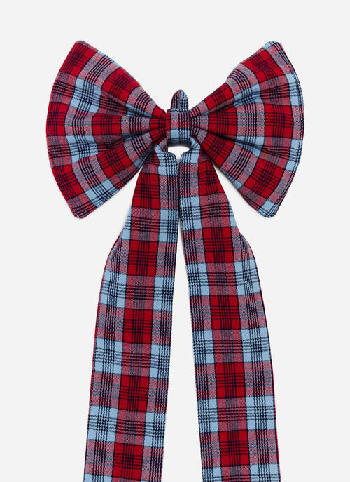 NANTUCKET PLAID -  Red Fabric Bow