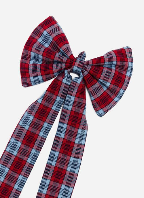 NANTUCKET PLAID -  Red Fabric Bow