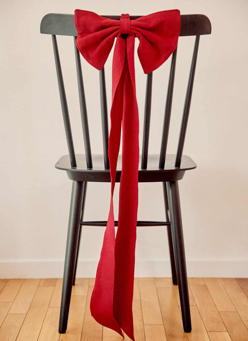 SOLID -  Red Fabric Bow