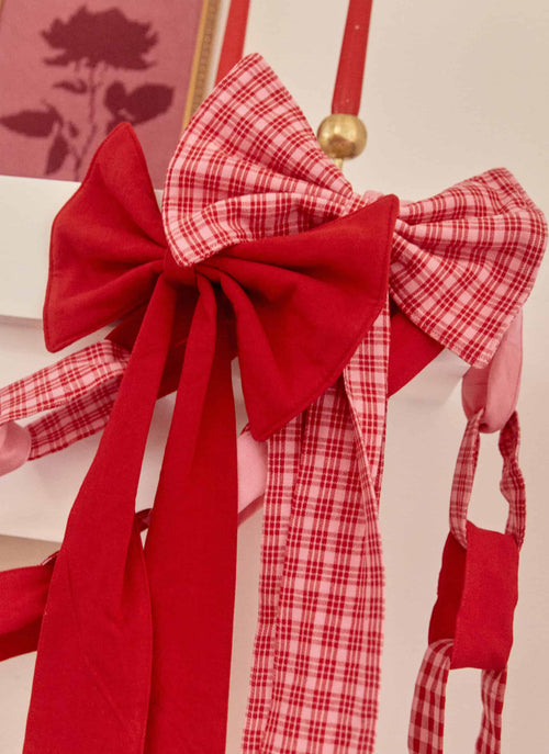 SOLID -  Red Fabric Bow