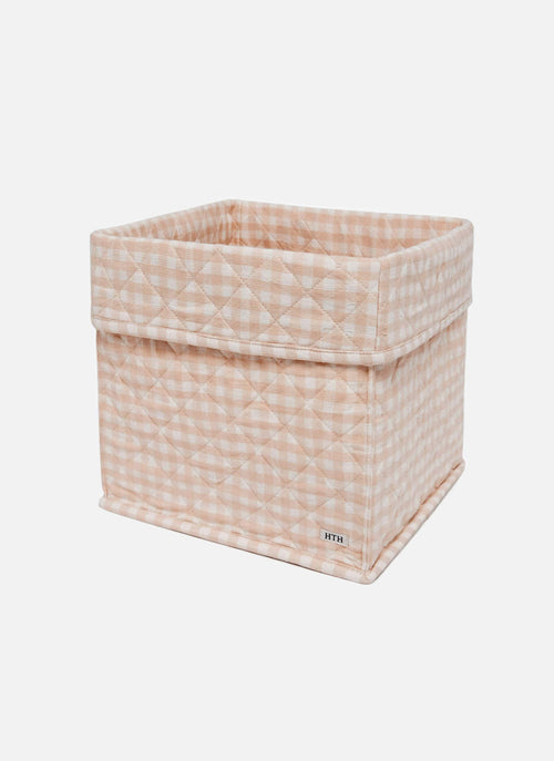 MINI GINGHAM -  Blush Quilted Storage Box