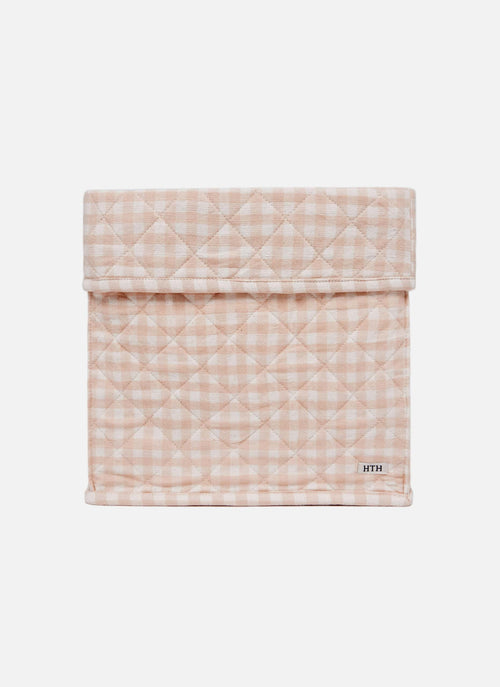 MINI GINGHAM -  Blush Quilted Storage Box