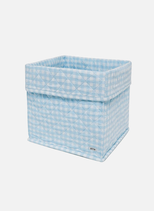 MINI GINGHAM -  Baby Blue Quilted Storage Box