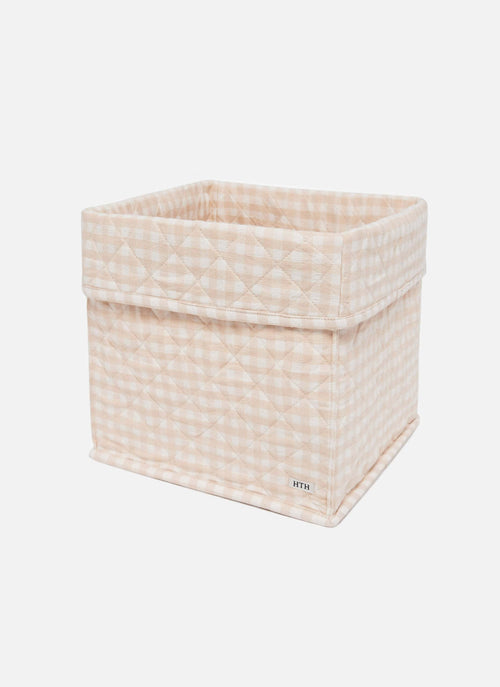 MINI GINGHAM -  Cream Quilted Storage Box