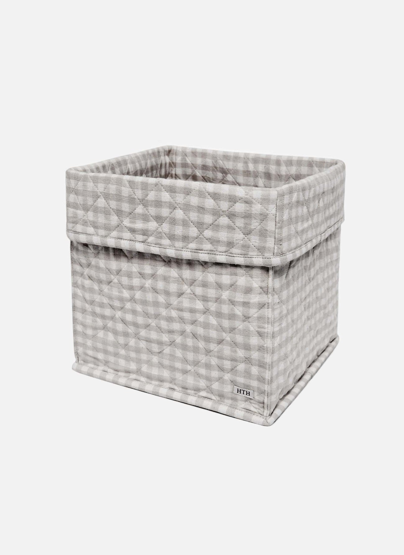 MINI GINGHAM -  Dove Quilted Storage Box