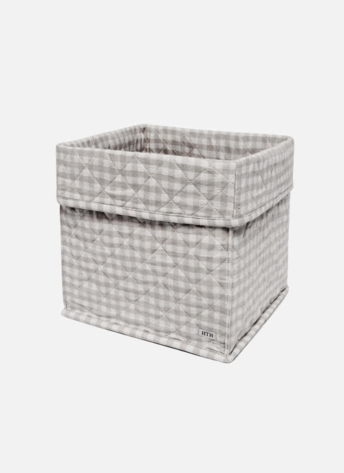 MINI GINGHAM -  Dove Quilted Storage Box