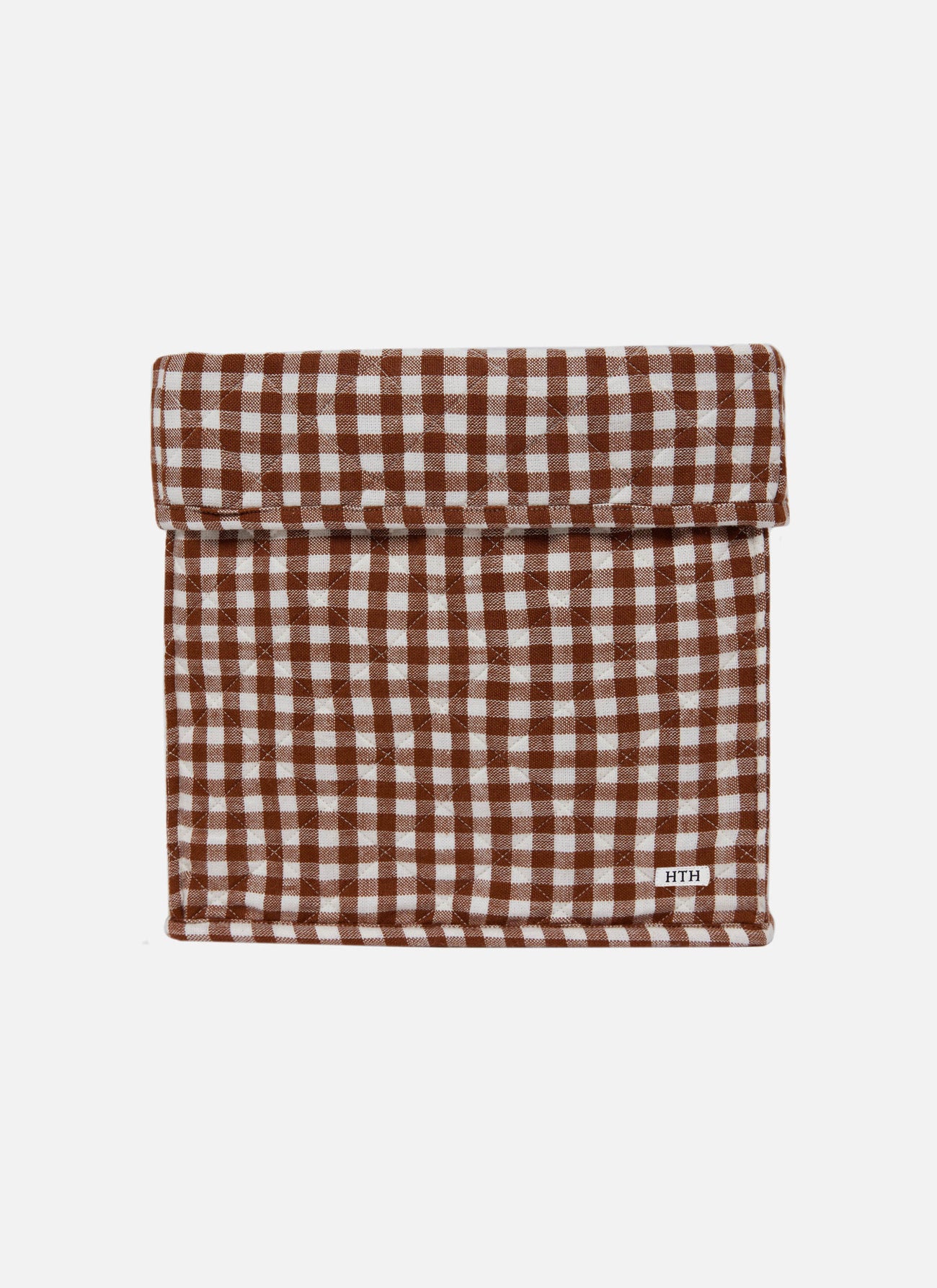 MINI GINGHAM -  Nutmeg Quilted Storage Box