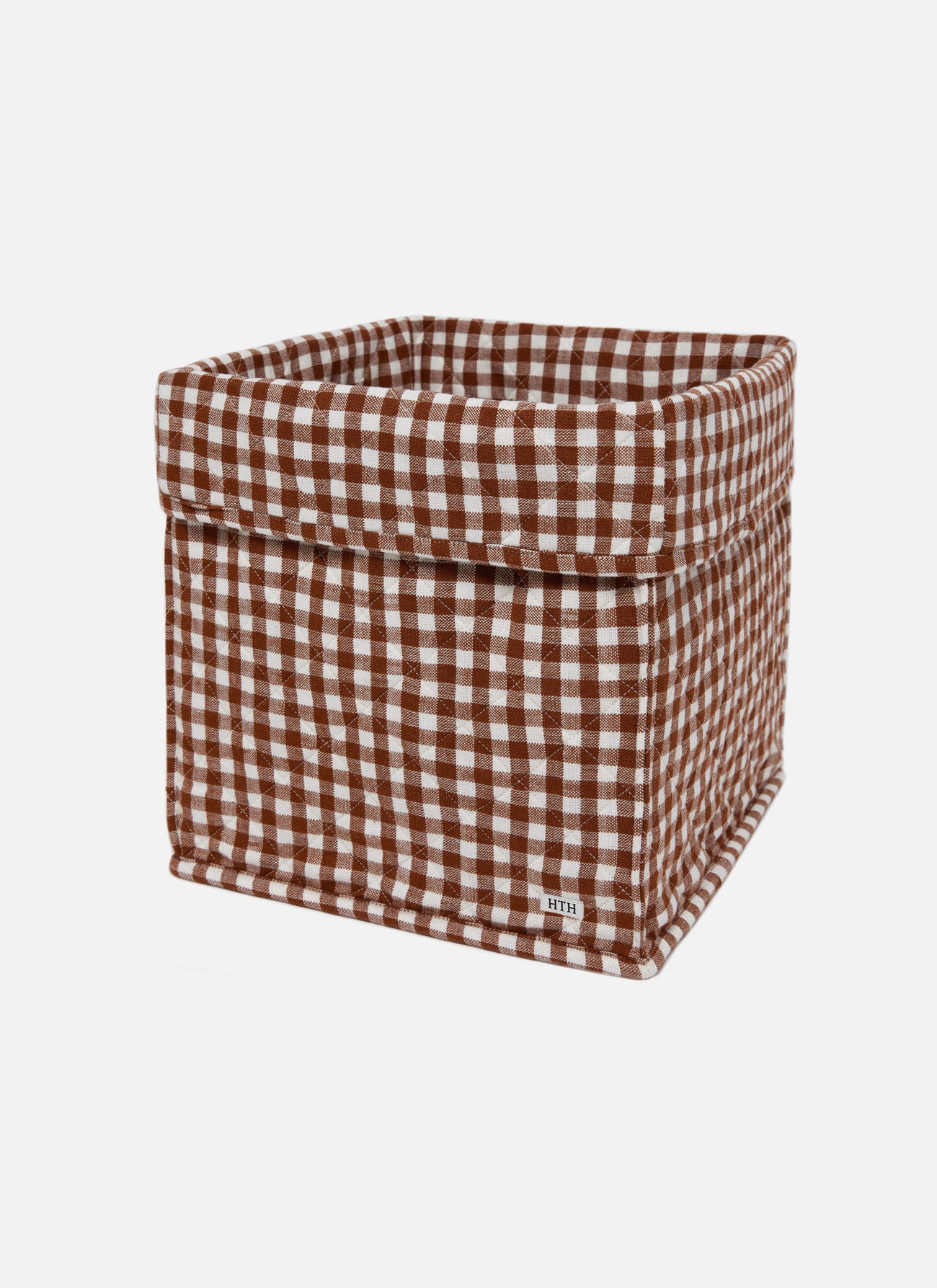 MINI GINGHAM -  Nutmeg Quilted Storage Box