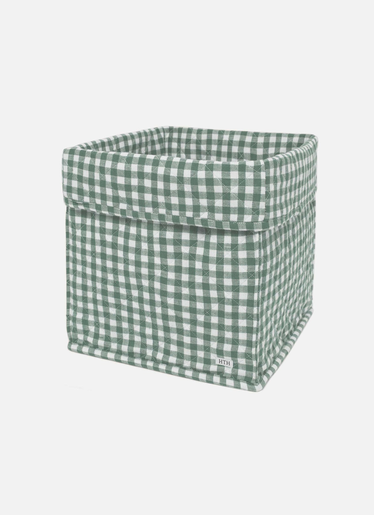 MINI GINGHAM -  Sage Quilted Storage Box