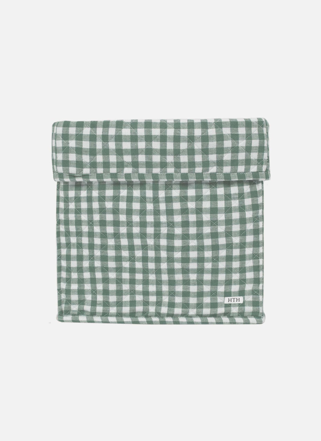 MINI GINGHAM -  Sage Quilted Storage Box