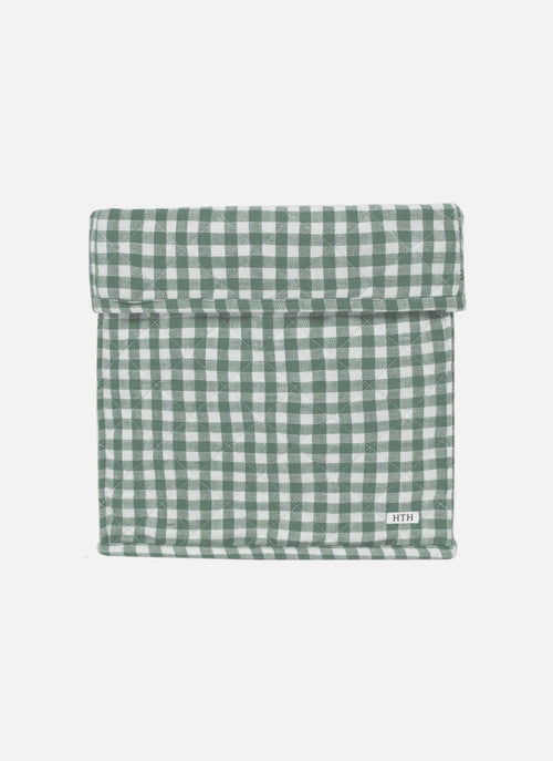 MINI GINGHAM -  Sage Quilted Storage Box