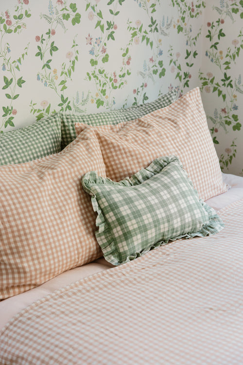 MINI GINGHAM -  Blush Shams