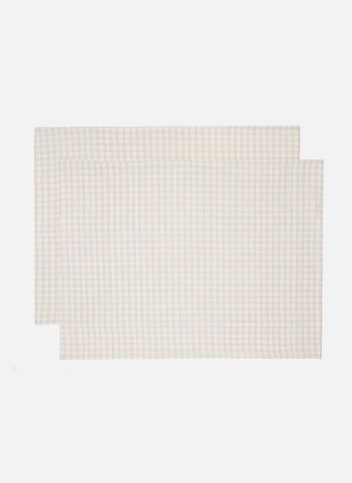 MINI GINGHAM -  Cream Shams