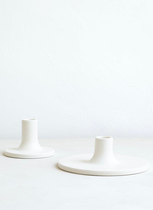 MATTE WHITE - Ceramic Candlestick Holder