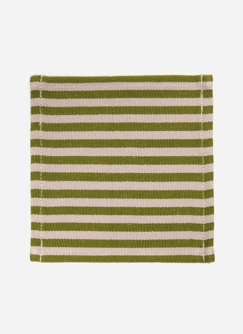 HTH x Domino MINI STRIPE - Oat & Moss Cocktail Napkins