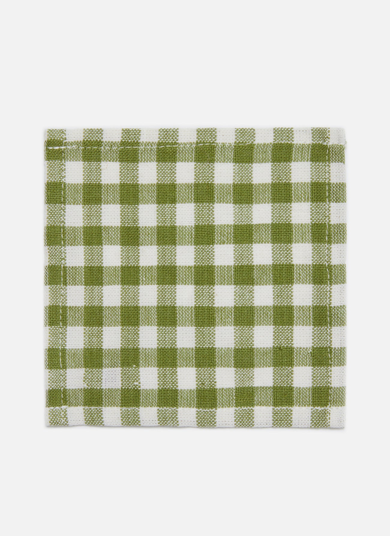 MINI GINGHAM -  Olive Cocktail Napkins