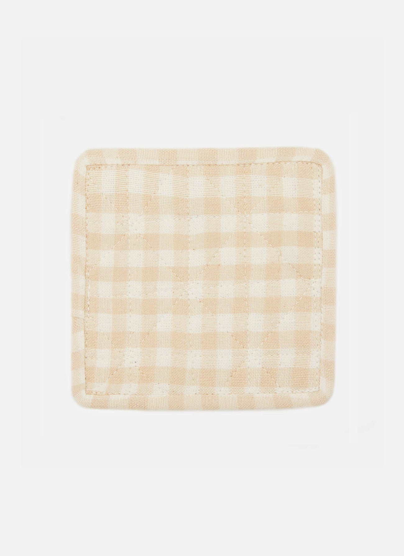 MINI GINGHAM -  Cream Quilted Coaster