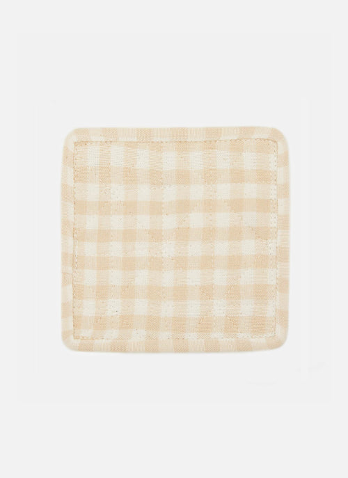 MINI GINGHAM -  Cream Quilted Coaster