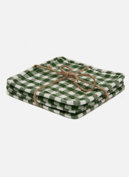 MINI GINGHAM -  Hunter Quilted Coasters