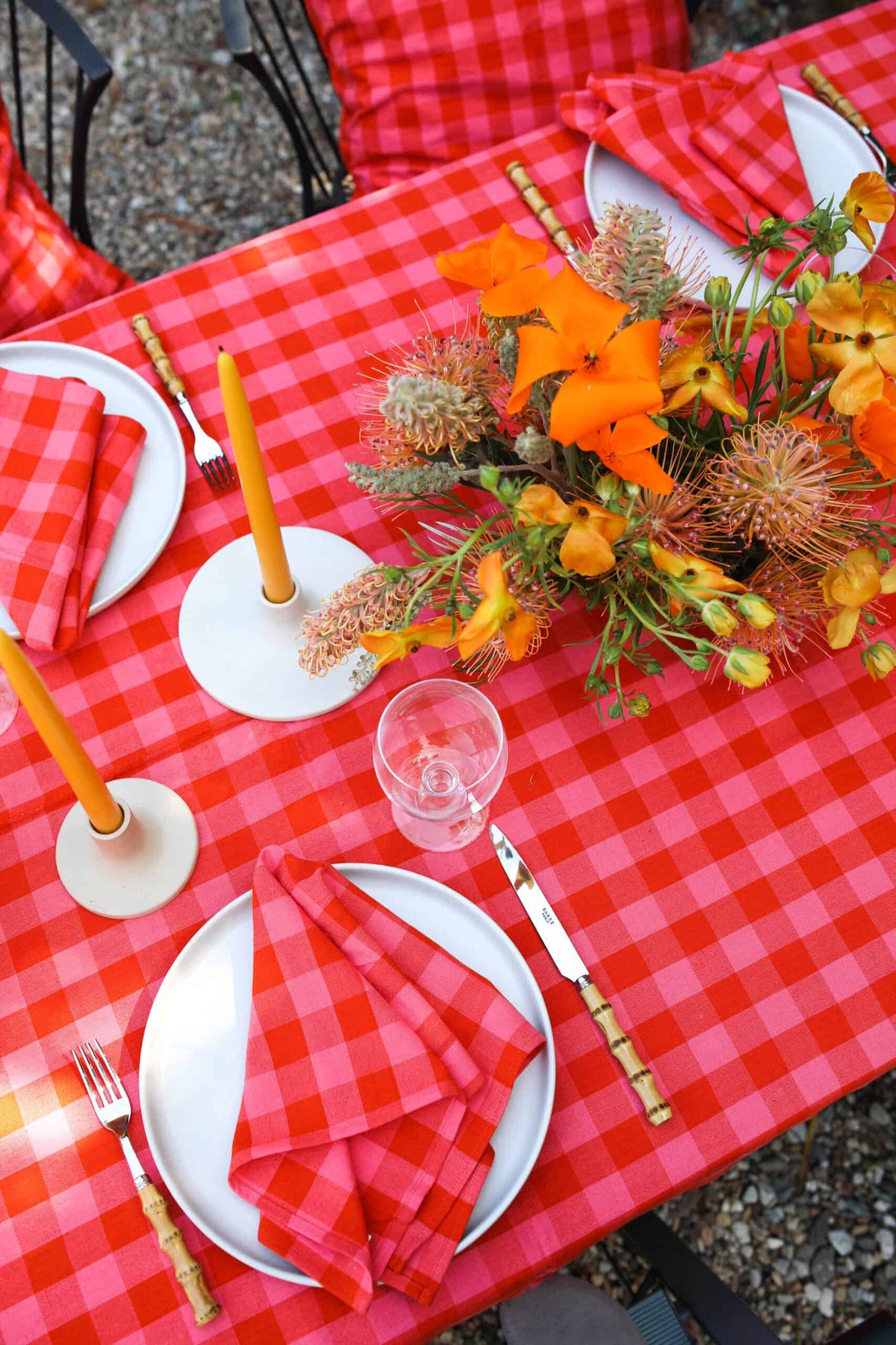 GINGHAM -  Guava Napkins