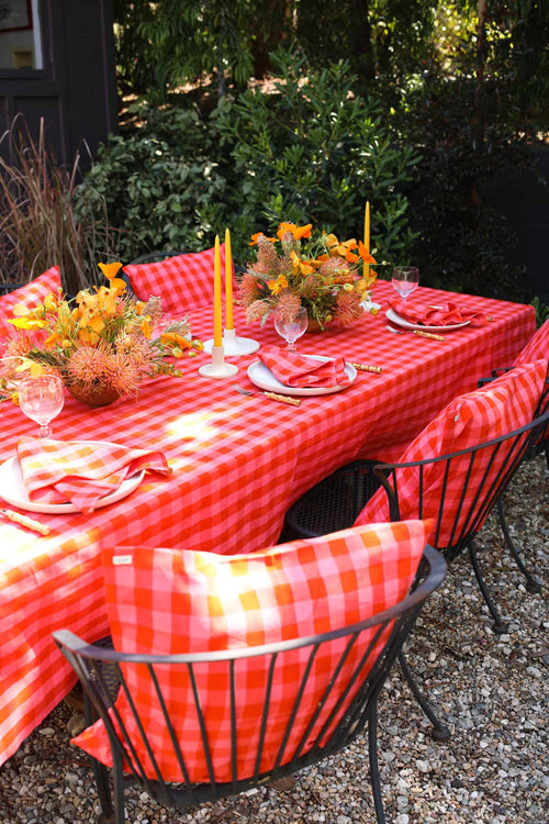 GINGHAM -  Guava Napkins