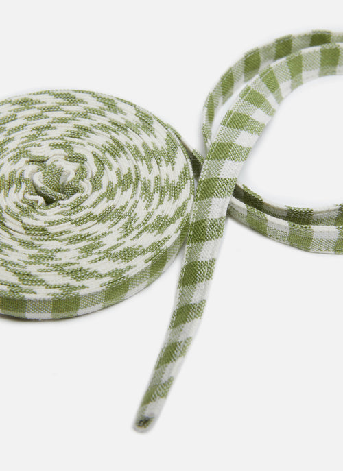 MINI GINGHAM -  Olive Ribbon