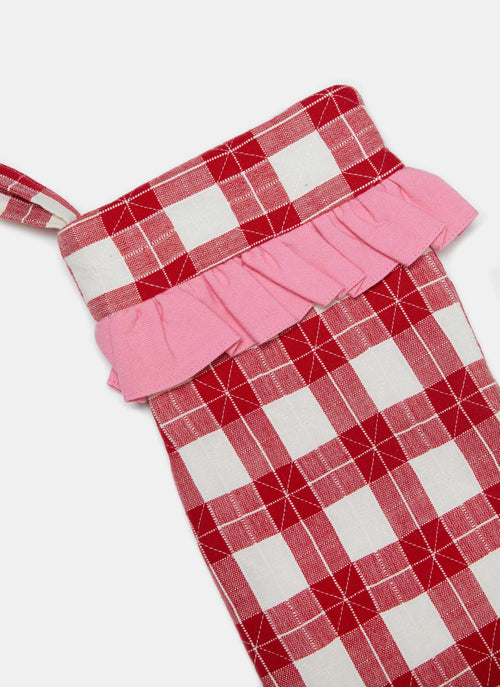 ANNABELLE PLAID -  Red Ruffled Stocking