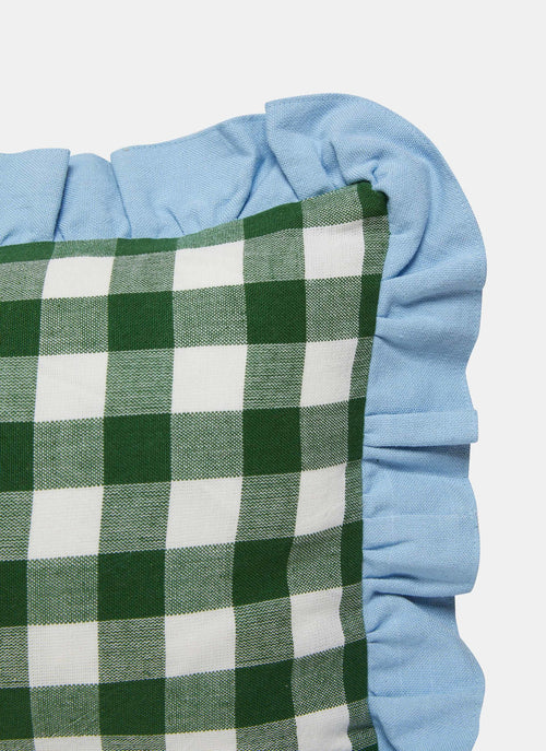 GINGHAM Hunter and Baby Blue Petite Pillow