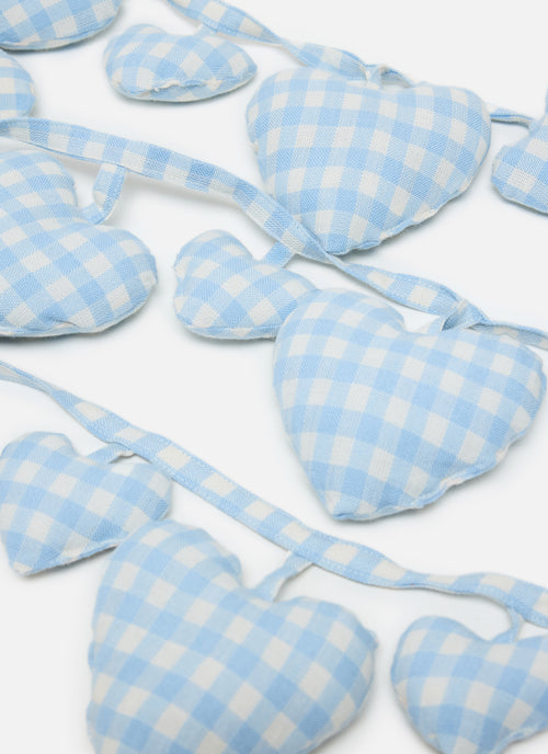 MINI GINGHAM - Baby Blue Hearts Garland