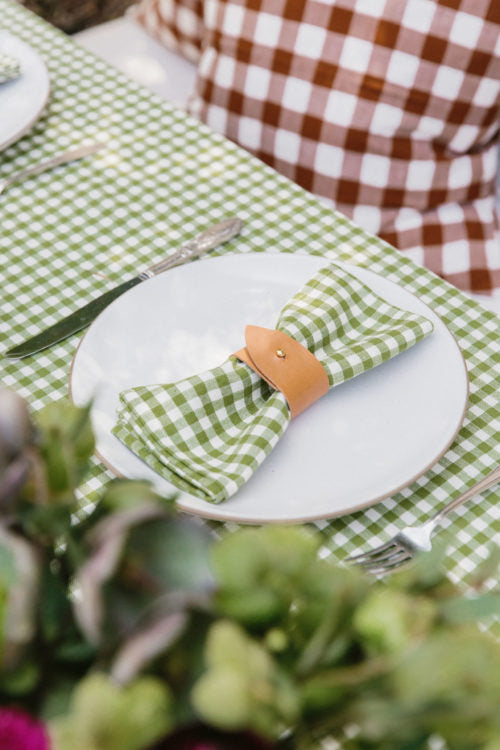 MINI GINGHAM - Olive Tablecloth