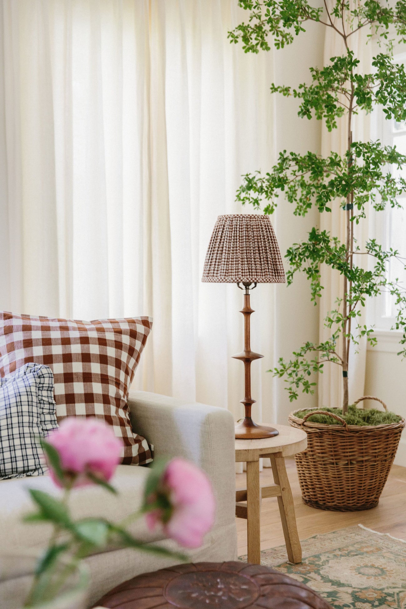 MINI GINGHAM - Cream Lampshade