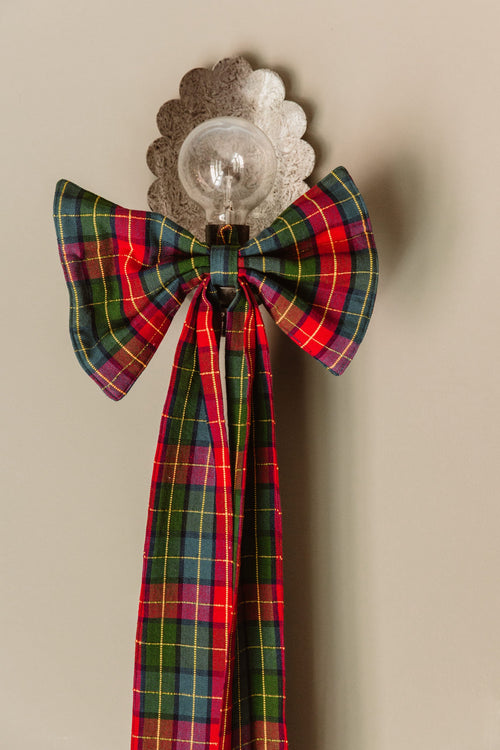 HOLLY PLAID -  Multi Fabric Bow