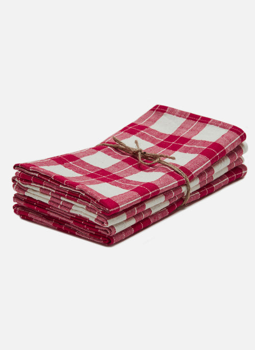 ANNABELLE PLAID -  Red Napkins