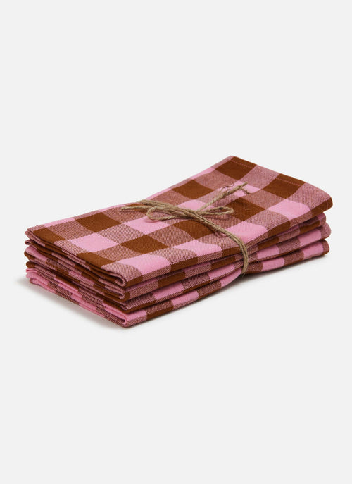 CANDY GINGHAM - Pink Napkins