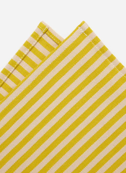 HTH x Domino MINI STRIPE Lemon & Sand Napkins