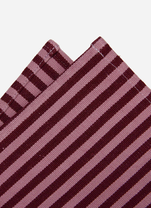 HTH x Domino MINI STRIPE - Lilac & Pomegranate Napkins