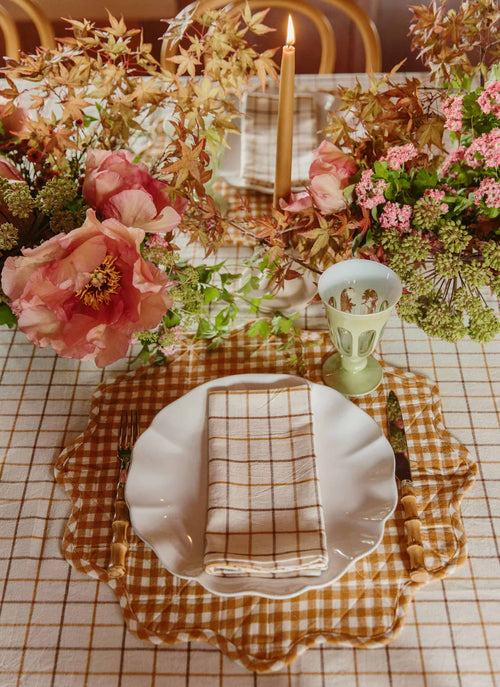 LATTICE - Nutmeg Tablecloth