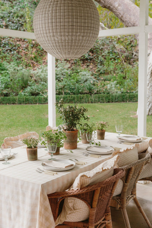 GINGHAM - Cream Tablecloth