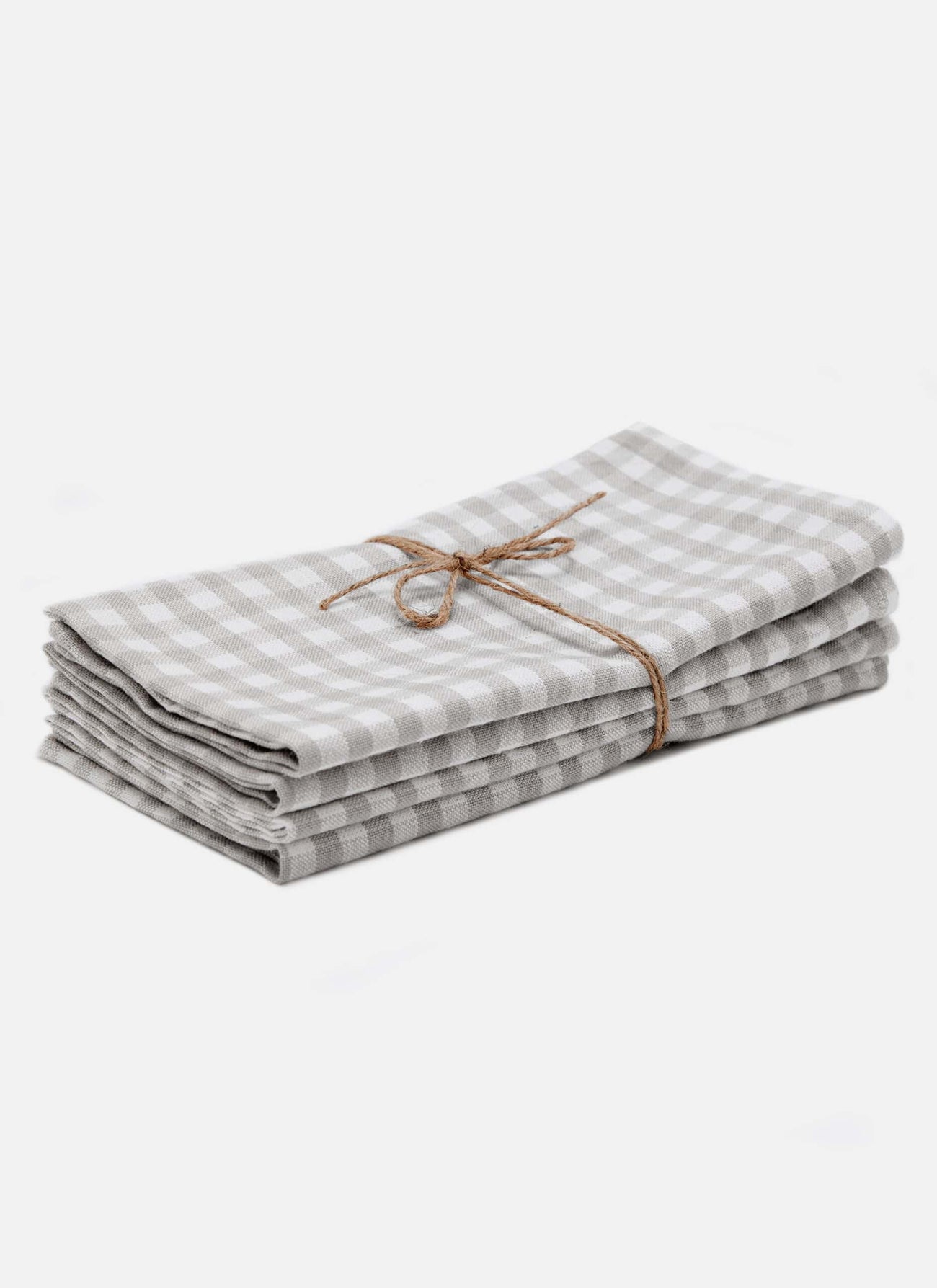 MINI GINGHAM -  Dove Napkins