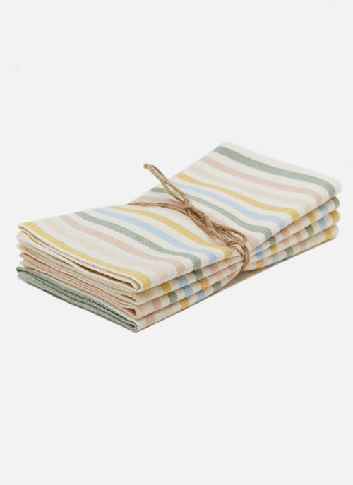 MULTI STRIPE -  Spring Pastel Napkins